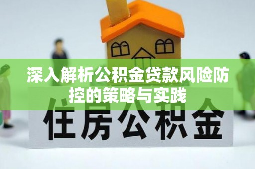 阿合奇深入解析公积金贷款风险防控的策略与实践