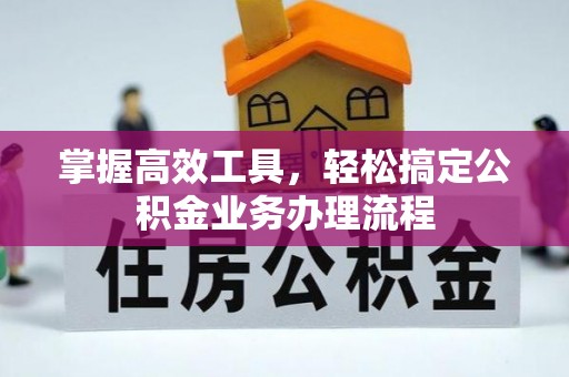 口湖掌握高效工具，轻松搞定公积金业务办理流程